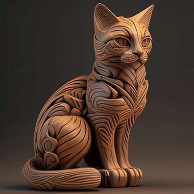 3D model Serengeti cat (STL)